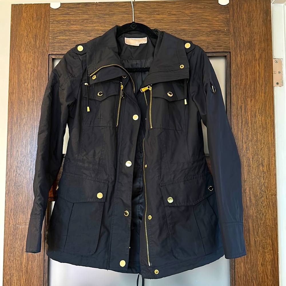 Michael Kors rain coat- black, extra small